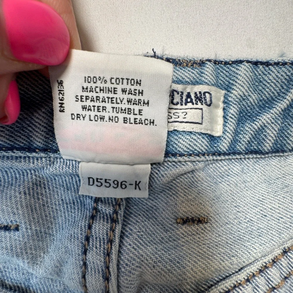 Vtg 90s Georges Marciano Guess Jeans Ankle Zip High Waist Distressed 31 Fits 27